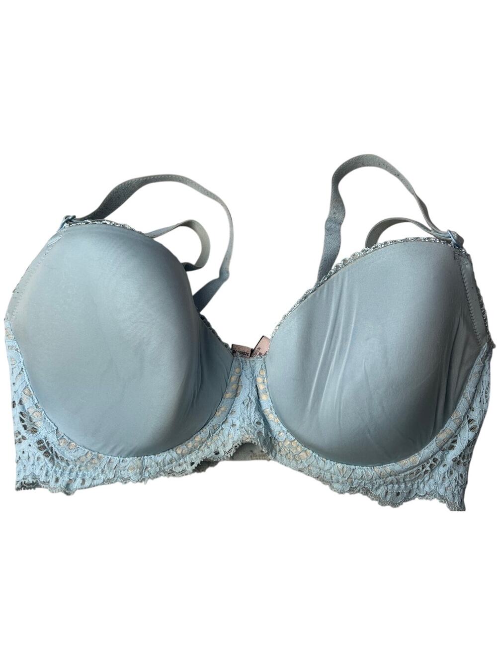 Victoria's Secret Angel Pale Light Blue Lace Bra 32DD